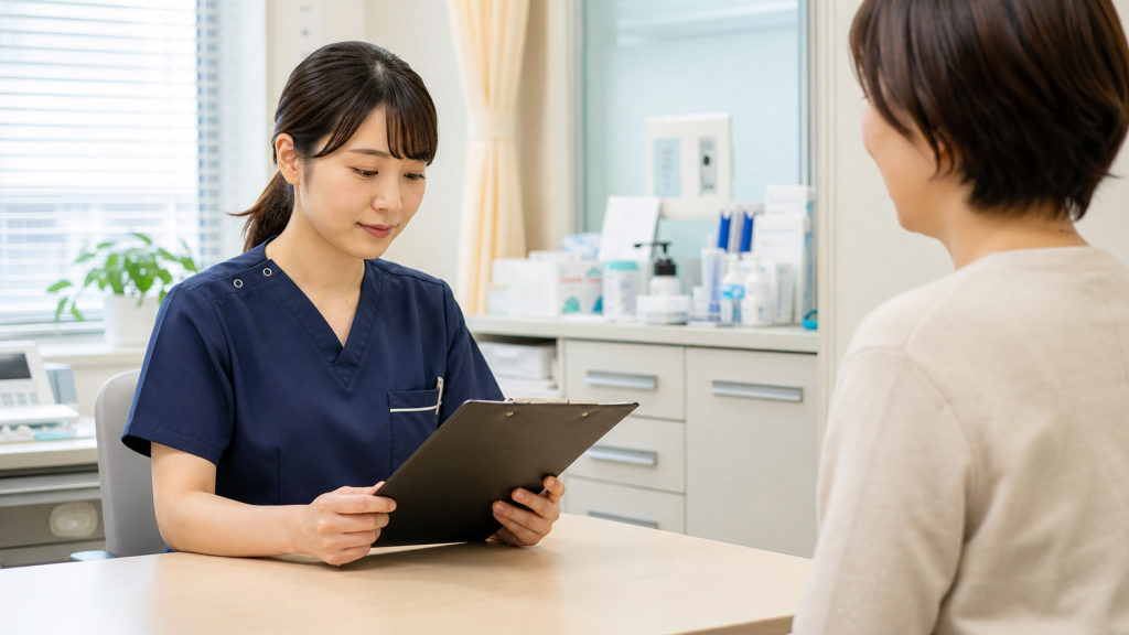 採血なし求人の仕事内容を確認する看護師
