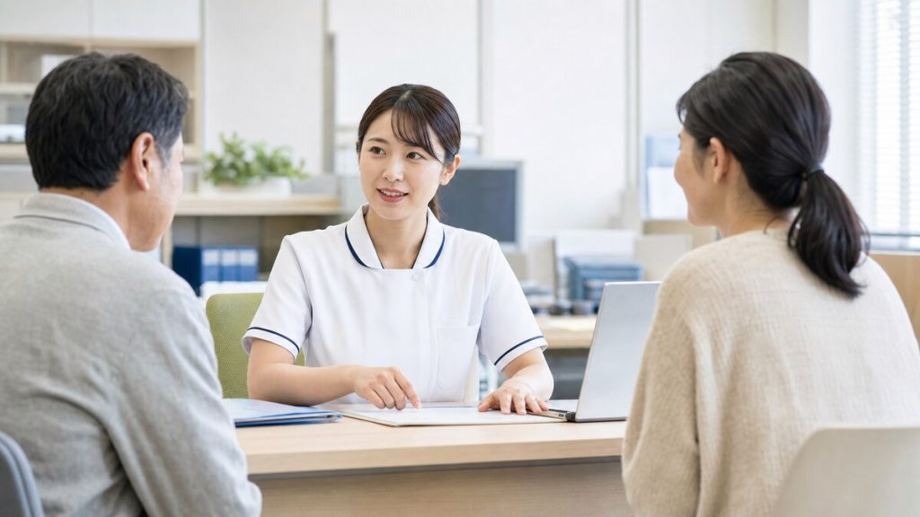 内科クリニックへの転職を相談する看護師と求職者のイメージ