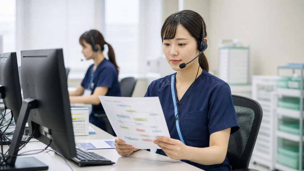 救急相談センターで電話トリアージを行う看護師