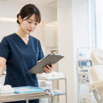 形成外科クリニックで処置準備をする看護師
